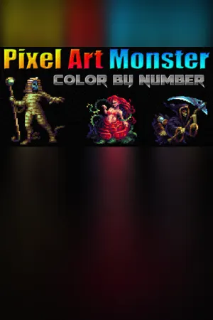 Pixel Art Monster - Color by Number